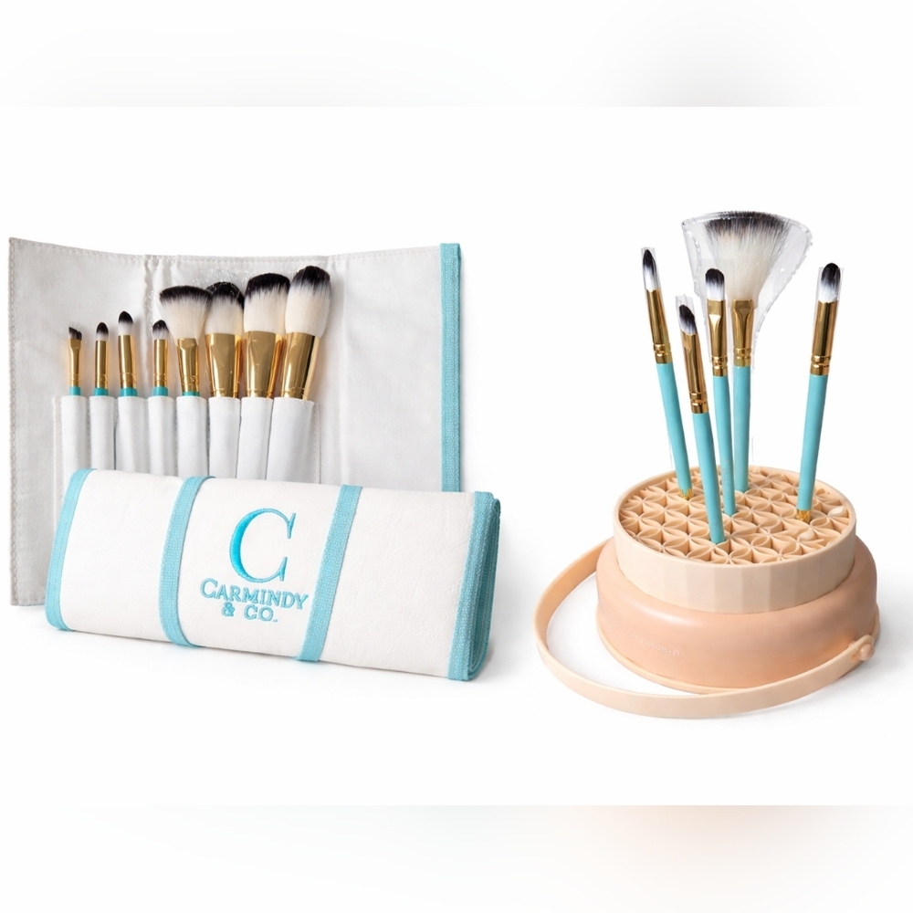CARMINDY & CO. MAKEUP BRUCH SET AND BRUSH CLEANER